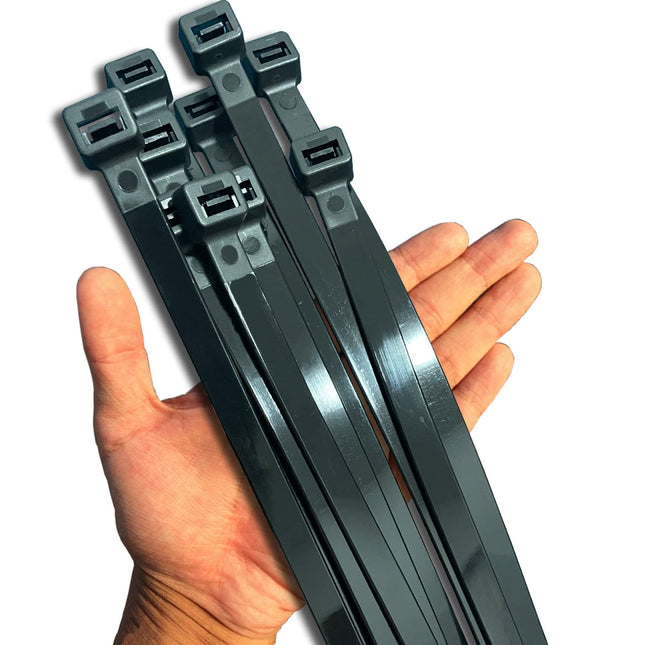 Black Zip Ties Heavy Duty 20 Inch Outdoor, 250Lb Extra Large Cable Tie Wraps Long Plastic Wire Ties Wide Big Strong Thic