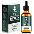 Beard Growth Oil - 2X Concentration Biotin Beard Oil for Men (2 oz) - Natural Mens Beard Oil with Argan Oil, Jojoba Oil and Vitamin, Beard Growth