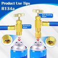 Refrigerator Freon Recharge Hose Kit-R134A R12 R22 Fridge Recharge Tool Kit with 2 BPV31 Bullet Piercing Tap Valves,1 R134A Self-Sealing Adapter,