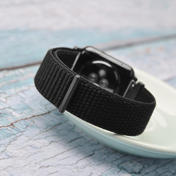 WOCCI 22Mm Adjustable Nylon Watch Band, Quick Release Sport Loop Strap (Black)