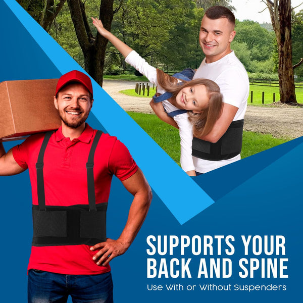 Nyortho Back Brace Women & Men - Medium -30"-34"- Relieves Pain - Support Suspenders - Osteoporosis - Maximum Posture Spine Support - Hook Loop - Mens