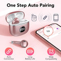 Wireless Earbuds, Bluetooth Headphones 5.3, 50H Playtime LED Display Deep Bass Ear Buds with 4 ENC Noise Cancelling Mic, IP7 Waterproof In-Ear