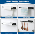 Theaoo Paper Towel Holder - under Cabinet Paper Towel Holder for Kitchen, Adhesive Paper Towel Roll Rack for Bathroom Towel, Wall Mounted Matte