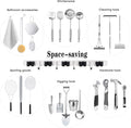 Acemining 5 Racks and 4 Hooks Mop and Broom Holder Wall Mount, Broom Organizer Storage Tool Racks Stainless Steel Heavy Duty Hooks Self Adhesive