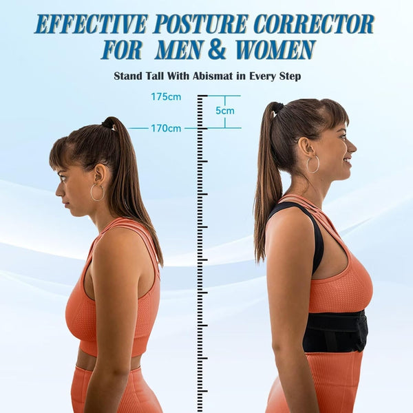 Back Brace Posture Corrector for Men Women (40-45"), Adjustable Full Back Brace and Shoulder Back Straightener, Scoliosis and Hunchback