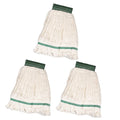 Heavy Duty Commercial Mop Head Replacement, Wet Industrial Cotton Looped End String Cleaning Mop Head Refill, 3Packs