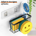 Sponge Holder Smiley Face, Sink Caddy for Kitchen Sink,Sponge Holder with 2 PCS Suction Cups/1 PCS Adhesive Strips, Designed for Sponge, Soap,