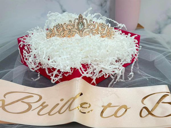 JETKONG 3 Pcs Bachelorette Party Decorations Bridal Shower Crown, Bride to Be Sash&Veil for Women Bachelorette Party Gifts, Bachelorette Party