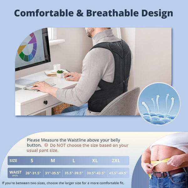 Back Brace Posture Corrector for Women and Men Back Lumbar Support Shoulder Posture Support for Improve Posture Provide and Back Pain Relief