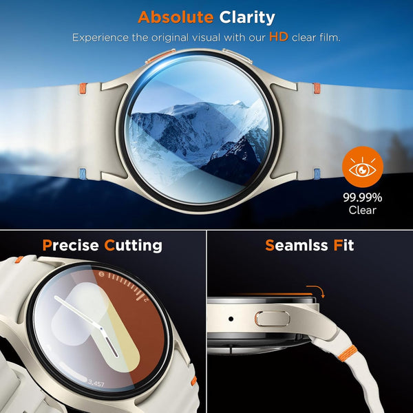 LK 4 Pack for Samsung Galaxy Watch 7 Screen Protector 40Mm, Perfectly Fit, Top 9H Tempered Glass for Galaxy Watch 6/5/4/ FE 40Mm Screen Protector,