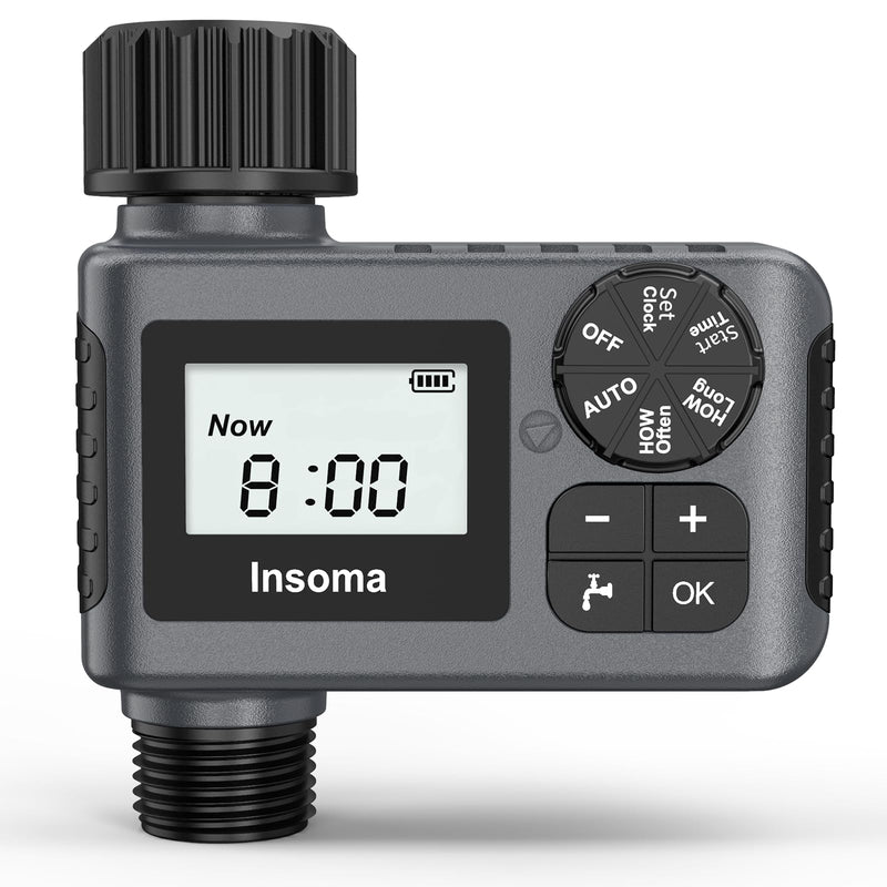 Outdoor Garden Hose Faucet Timers, Programmable Water Sprinkler Timer with Rain Delay/Manual/Automatic Drip Irrigation and Lawn Watering System