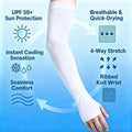 Sun Protection Arm Sleeves with Thumb Holes for Men Women,Cooling Compression UV Arm Cover,Outdoor Sports Sleeve Arm
