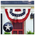 2X4 Ft American Pleated Fan Flag USA Bunting 4Th of July Flags Decor outside Porch Garden Banner Embroidered Patriotic Stars & Sewn Stripes Canvas