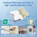 Cervical Neck Pillow for Pain Relief Sleeping, Neck Support Pillows for Sleeping with Cooling Pillowcase, Ergonomic Memory Foam Pillows, Contour