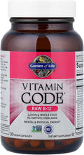 Garden of Life B12 - Vitamin Code Raw B-12 - 30 Capsules, 1,000Mcg Whole Food B12 Methylcobalamin for Energy, Vegan Methylcobalamin B12 Vitamin