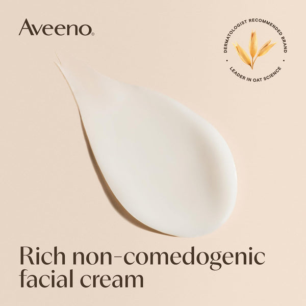 Aveeno Calm + Restore Facial Cream for Redness Relief, Soothing Face Moisturizer for Sensitive Skin, Hypoallergenic Formula, Fragrance-Free, 1.7 OZ