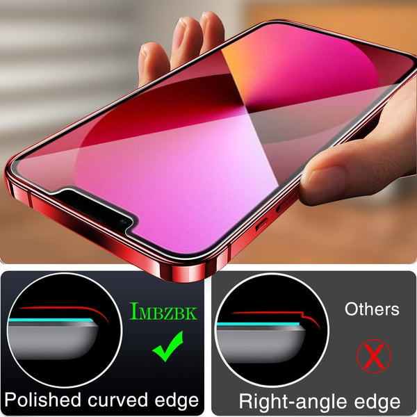 IMBZBK 3 Pack Screen Protector for Iphone 13 Tempered Glass with 3 Pack Camera Lens Protector, Accessories 9H anti Scratch for Apple 13, 2.5D