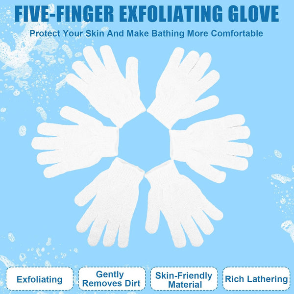 60Pcs Exfoliating Gloves Bulk, Scrub Gloves Exfoliating Body Scrubber Glove Exfoliator for Body Scrub Mitt, Bath Gloves for Shower Exfoliating