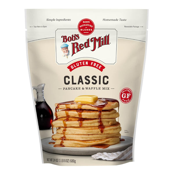 Bob'S Red Mill Gluten Free Pancake Mix, 24Oz (Pack of 4) - Kosher, Approximately 34 Pancakes per Bag, Packaging May Vary