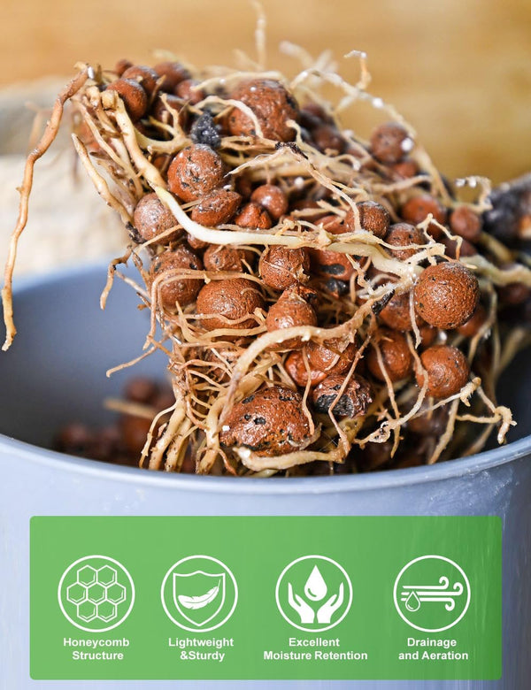TOYPOPOR Leca Clay Pebbles for Plants, (3 Quarts) Leca Balls, Lightweight Clay Ball, Potting Mix, Grow Media Used for Drainage, Decoration,