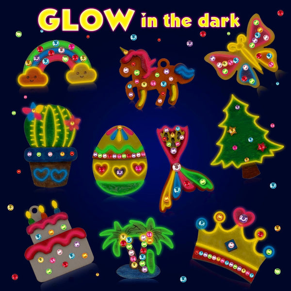 GWAHSA 30Pcs DIY Wooden Magnets, Glow in the Dark Wooden Art Craft Supplies Painting Kit for Kids Activities Party Favors for Boys Girls Ages 4-8