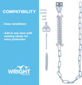 Wright Products - Steel Screen and Storm Door Chain Stop - Absorbs Shock from Wind, Zinc
