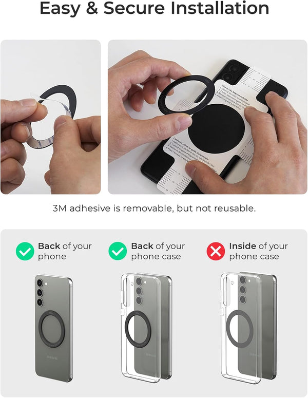 Iottie Universal Magsafe Ring Adapter for Android (2 Pack). Magnetic Adapter Ring Compatible with Magsafe Accessories & Wireless Chargers,