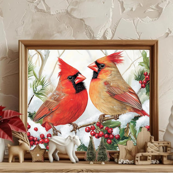 Hkejoi Christmas Paint by Numbers Kit for Adults - Cardinal Paint by Number for Beginners, Art Supplies for Gift, Home Wall Decor 16''W X 20''L