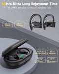 Wireless Earbuds 4 Mic Clear Call Bluetooth Headphones Wireless Charging Case Stereo Bass Sound 60H Playtime over Ear Earphones LED Digital