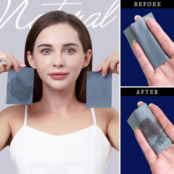 Teenitor 1200 Counts Oil Absorbing Sheets for Face, Oil Blotting Sheets for Face, Bamboo Charcoal Blotting Paper for Oily Skin Face Oil Sheets,