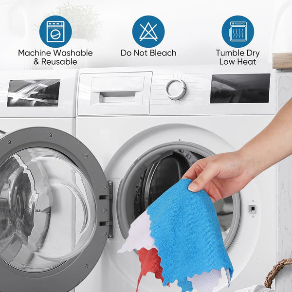 Orighty Microfiber Cleaning Cloths, 75 Sheets Shop Towels, Reusable Paper Towels Shop Rags, Washable Microfiber Towel Roll Cleaning Rags for Cars,