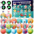 20 Pack Galaxy Bath Bombs for Kids with Space Explorer Toys, Cosmic Adventure Kids Bath Bombs with Astronauts, Rockets, Planets & Glow-In-The-Dark