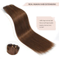Sisily Clip in Hair Extensions Real Human Hair, 16 Inch 140G, Chocolate Brown, 100% Brazilian Remy Human Hair Clip in Extensions Soft Straight