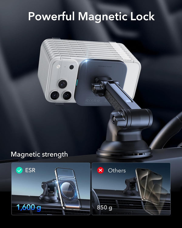 ESR for Qi2 15W Magsafe Car Mount Charger, Qi2-Certified Magsafe Car Charger, Dashboard/Windshield Magnetic Wireless Charging, Car Phone Mount for