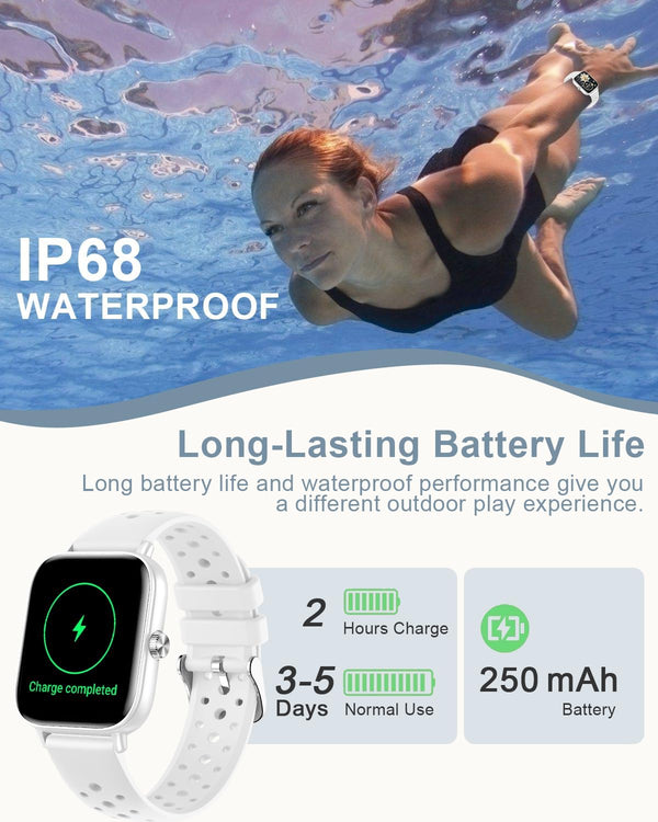 Smart Watches for Women Men [Make/Answer Calls/Ai Voice/Female Health] Android Phones Iphone Compatible, 1.83âFitness Tracker Watch for Women