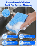 Temede 12-Count Cellulose Sponges, Non-Scratch Kitchen Sponges for Dish,Colorful Compressed Dish Scrubber Sponge for Household,Cookware,Bathroom