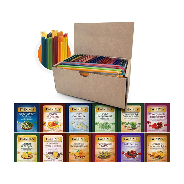 Tea Bunch Twinings 48 Tea Bags Herbal Variety Pack â 12 Herbal Flavors with 20 Honey Sticks, Perfect Tea Gift Set for Any Occasion