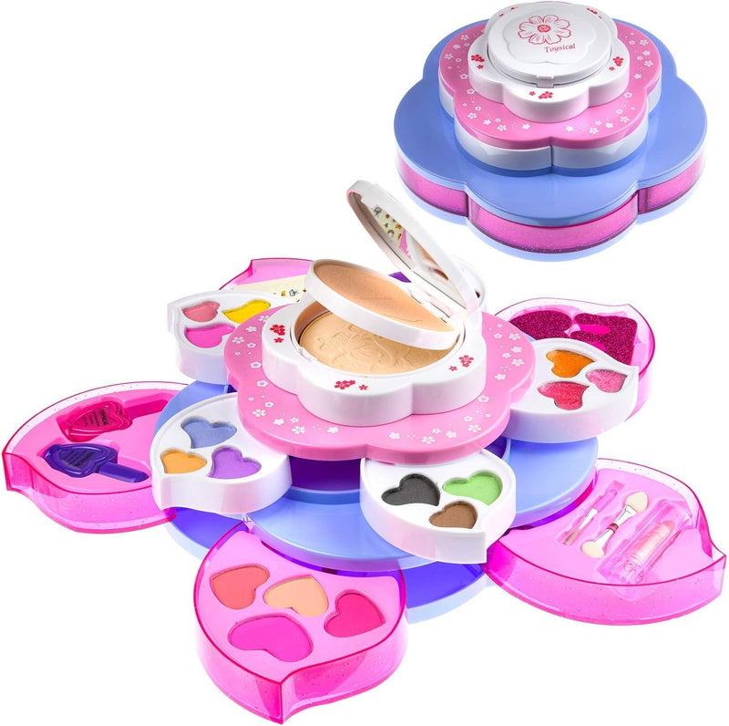 Toysical Makeup Kit for Teens - Flower Palette Gift Set for Teen Girls and Women - Makeup for Girls 10-12 - Petals Expand to 3 Tiers - Variety