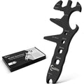 Multifunction Combination Wrench, Steel Black Maintenance Tools with Open Gearwrench and Bucket Opener, 6,8,10,12,17,19,22-40Mm Wrench for Nut