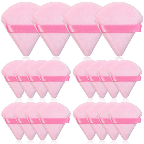 Thrilez 20Pcs Triangle Powder Puff, Loose Powder Puffs Makeup Puff for Face Powder, Setting Powder Puff for Make Up, Face Puff Pads for Press