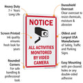 Smartsign 10 X 7 Inch âNotice - All Activities Monitored by Video Cameraâ Metal Sign, 40 Mil Laminated Rustproof Aluminum, Red, Black and White,