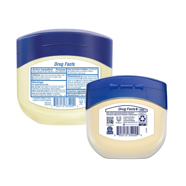 Vaseline Original Healing Jelly, 2-Size Variety Bundle â Dermatologist Recommended Skin Protectant, Healing Ointment for Beauty & Personal Care