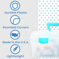 Artbin 6937AG Essentials Lift-Out Tray Box, Portable Art & Craft Organizer with Handle and Tray, Clear/Aqua