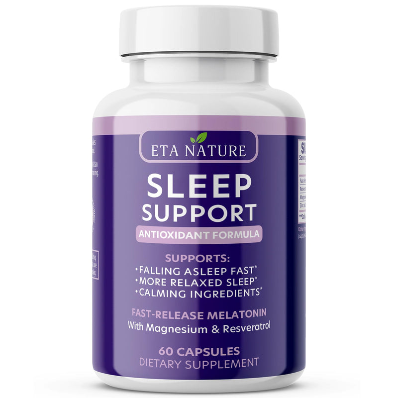 Sleeping Pills & Resveratrol Supplement for anti Aging - Sleep Supplement with Melatonin, Resveratrol, Zinc & Magnesium - Wake up Looking Younger