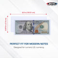 BCW Currency Topload Holder - Pack of 25 | Clear Rigid PVC Protective Sleeve for Standard US Dollar Bills | Archival Safe, Scratch-Resistant