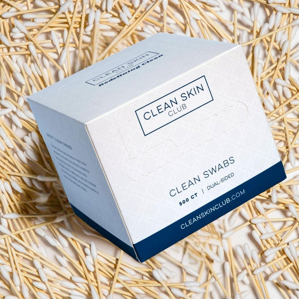 Clean Skin Club Clean Swabs | 500CT | One Pointed Tip | Biodegradable + Organic Cotton & Bamboo | Makeup & Nail Polish Touch-Ups | Chlorine-Free &