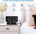 Peakeep Digital Alarm Clock for Bedroom Bedside, Loud Alarm Clock for Heavy Sleepers, Large Big LED Numbers for Seniors, Battery Backup Plug in