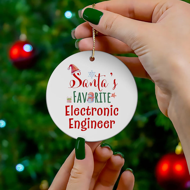 Santa'S Favorite Electronic Engineer Ornament for Christmas Tree Birthday Gifts Boss Coworker Manager Office Colleague M