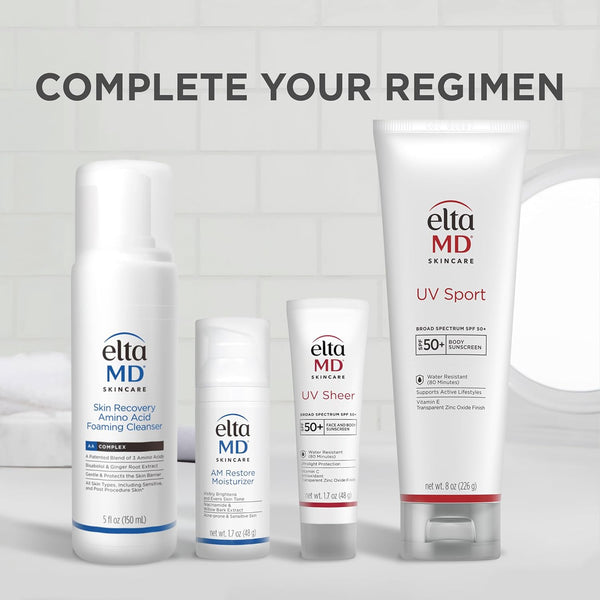 Eltamd UV Sport Sunscreen Lotion, SPF 50 Body Sunscreen, Water and Sweat Resistant, Oil-Free, Zinc Oxide Formula
