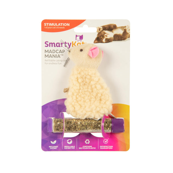 Smartykat Madcap Mania Refillable Plush Catnip Cat Toy, Includes Catnip Tube - Randomly Selected Color, One Size
